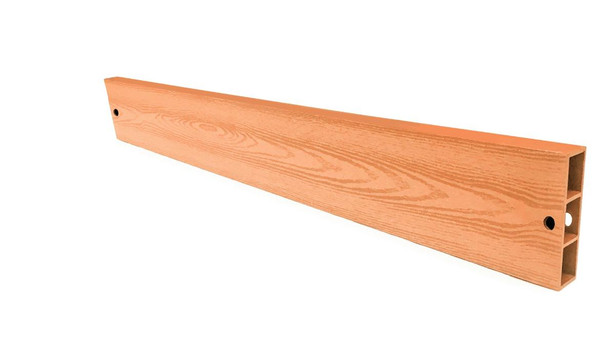 Frame It All Classic Sienna 4ft Straight Snap-Lock Board 2" Profile, an image of a long rectangular wooden garden board with a natural Sienna finish and snap-lock connection system.