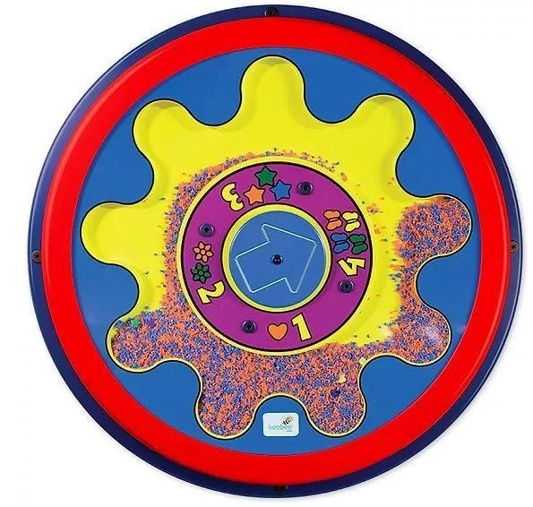 Playscapes Math Beads Educational Round Wall Activity Toy, colorful circular wall activity for children with numbers and beads for educational play.