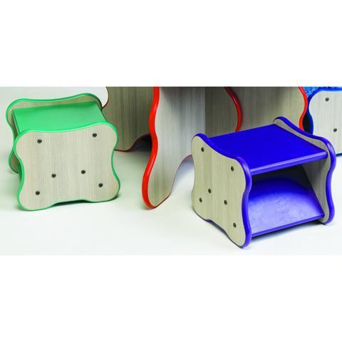 Playscapes Kids Wavy Stools, colorful children's wavy-shaped furniture for play and seating.