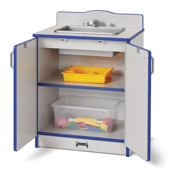 Jonti-Craft Culinary Creations Kitchen Play Sink with Rainbow Accents, children’s play kitchen with a sink and storage compartments, colorful accessories included for imaginative play.