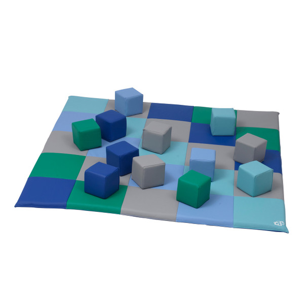 Patchwork Activity Mat & Foam Block Play Set, Contemporary - CF805-206