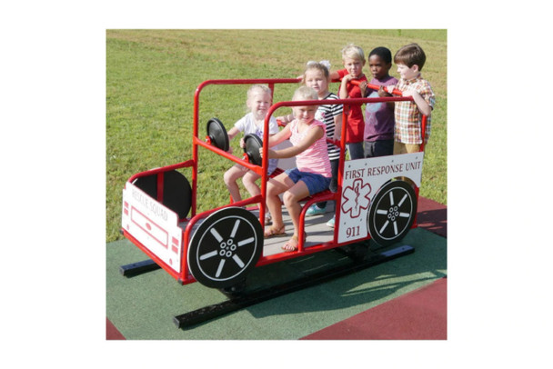 Infinity Playgrounds Rescue Truck Multi Passenger Spring Rider - IP-7020-WS