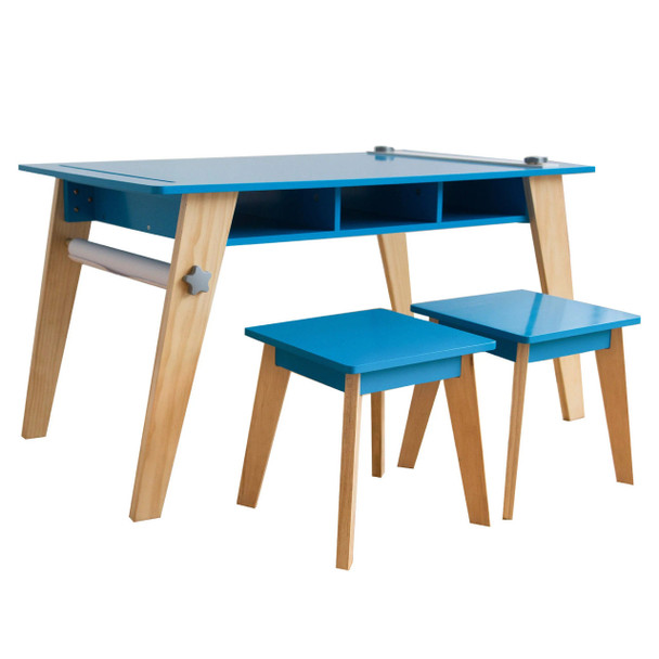 Wildkin Blue Arts & Crafts Table with Stools - FHF10226