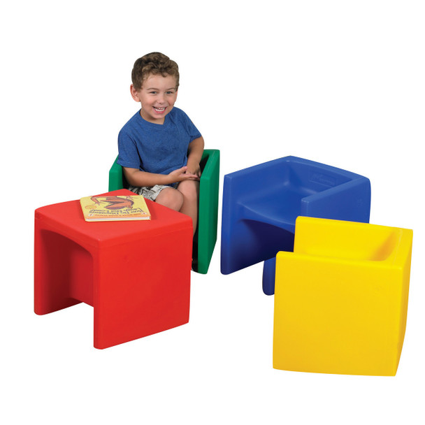 Children's Factory Cube Chairs - 4 Primary Colors - CF910-007-11