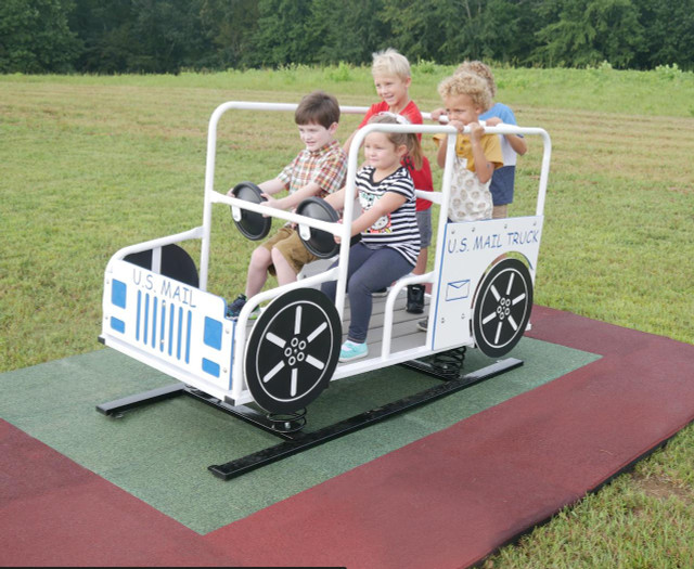 Rescue Truck Multi Passenger Spring Rider - Playground Spring Riders