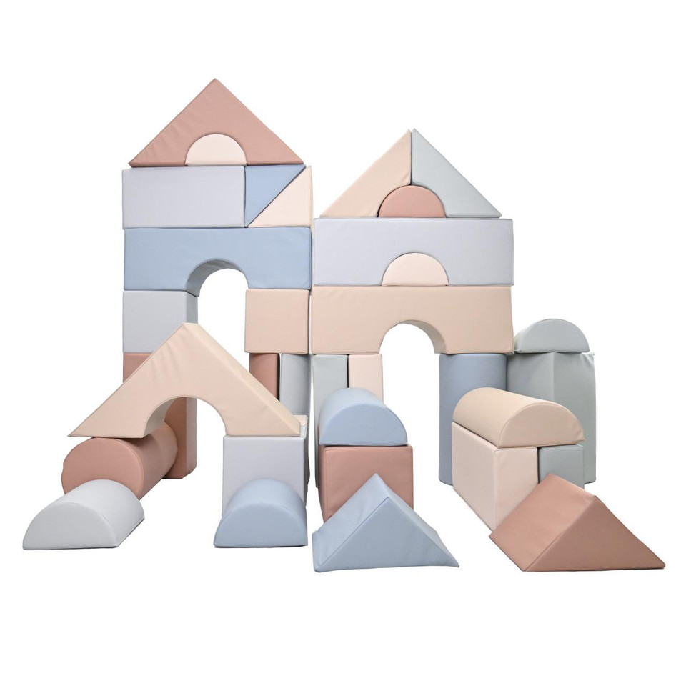 Elements Large Foam Building Blocks - Set of 35 - Soft Play Blocks