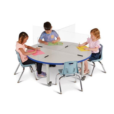 Table Display Shield See-Thru Table Divider Shields - 4 Station - Table Shields