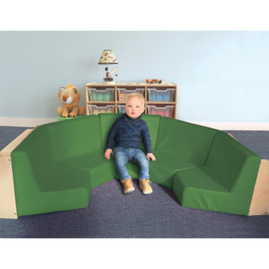 Five Section Reading Nook with built-in Bookshelves