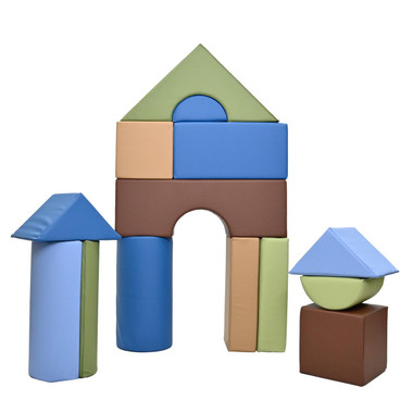 12" Woodland Large Foam Building Blocks B - Set of 14 Soft Play Blocks