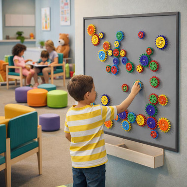 MagWiz Sensory Gears STEM Wall Activity - 5x5