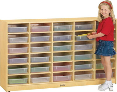 30 Tray Storage Cubbie Cabinet with Paper Trays