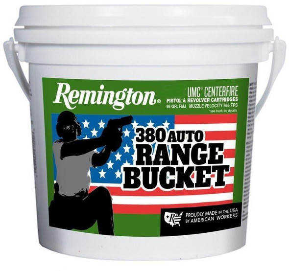 Remington UMC .380 Auto 95 gr FMJ Range Bucket 300 Rounds - R23978