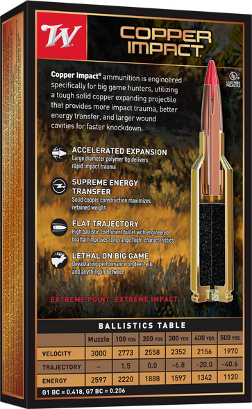 Winchester Deer Season XP Copper Impact .270 Winchester 130 Grain Copper Extreme Point Centerfire Rifle Ammunition