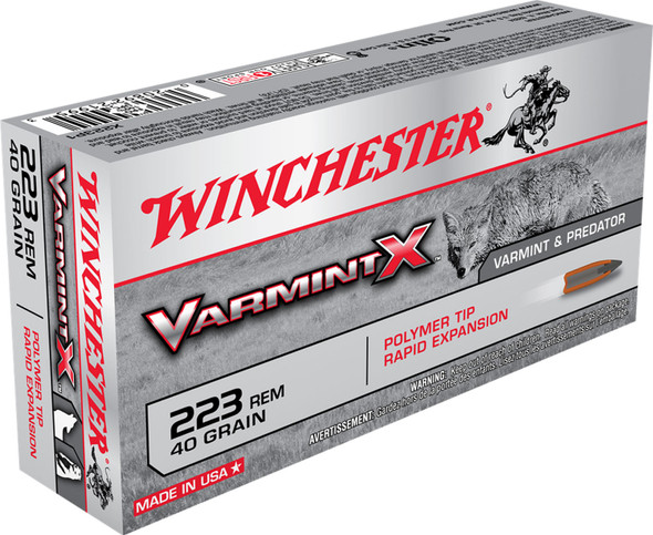 Winchester Ammo X223P1 Varmint X 223 Rem 40 gr 3600 fps Polymer Tip Rapid Expansion