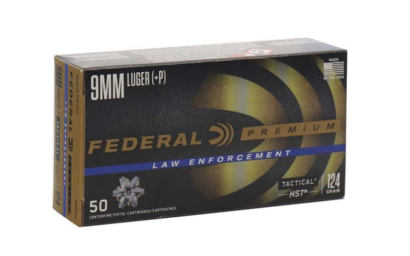 Federal Premium 9mm Luger 124 Grain +P HST JHP