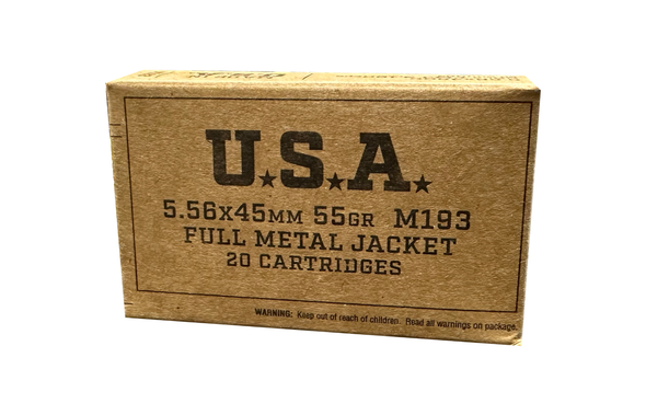 Winchester 5.56x45mm NATO Ammunition Service Grade 55 Grain M193 Full Metal Jacket