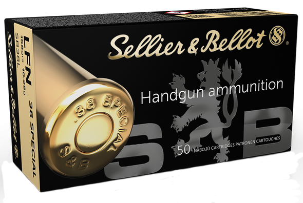 Sellier & Bellot SB38L Handgun 38 Special 158 gr Lead Flat Nose 50 Per Box/ 20 Case