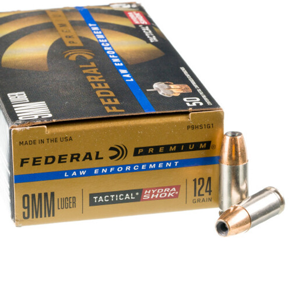 Federal Premium Hydra-Shok 9MM 124 GRain Jacketed Hollow Point Ammunition