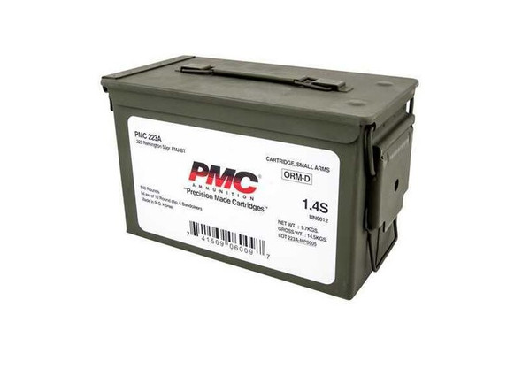 PMC Bronze 223 Rem 55 Gr Full Metal Jacket (Includes Ammo Can & Bandoleer)