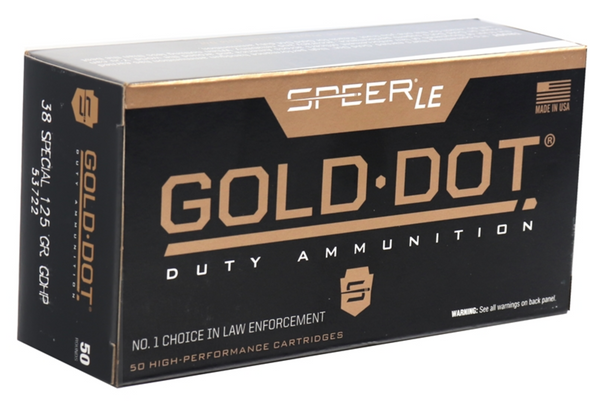 Speer 38 Special 125 Grain GDHP Per 1000 Gold Dot line Built