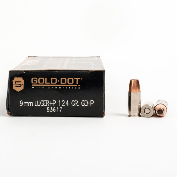 Speer Gold Dot 9mm +P – 124 gr Jacketed Hollow Point - 53617