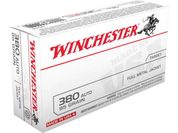 Winchester 380 Auto 95 GR FMJ (500 ROUNDS)