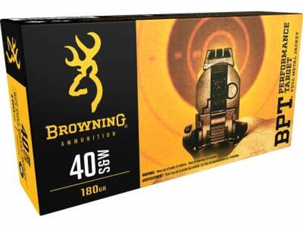 Browning 40 S&W Performance Target B191800401 180 Grain Full Metal Jacket