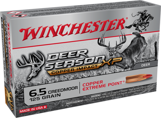 Winchester Ammo X65DSLF Deer Season XP Copper Impact 6.5 Creedmoor 125 gr Extreme Point