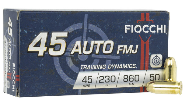 Fiocchi 45A500 Range Dynamics 45 ACP 230 gr 860 fps Full Metal Jacket