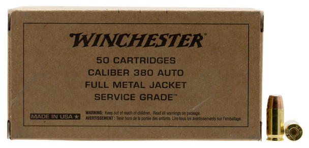 Winchester Ammo SG380W Service Grade 380 ACP 95 gr Full Metal Jacket Flat Nose