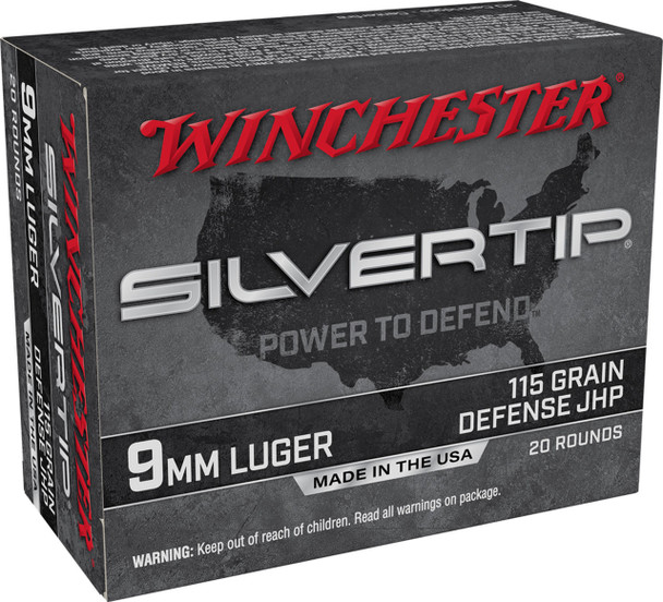 Winchester Ammo W9MMST Silvertip 9mm Luger 115 gr Silvertip Jacket Hollow Point