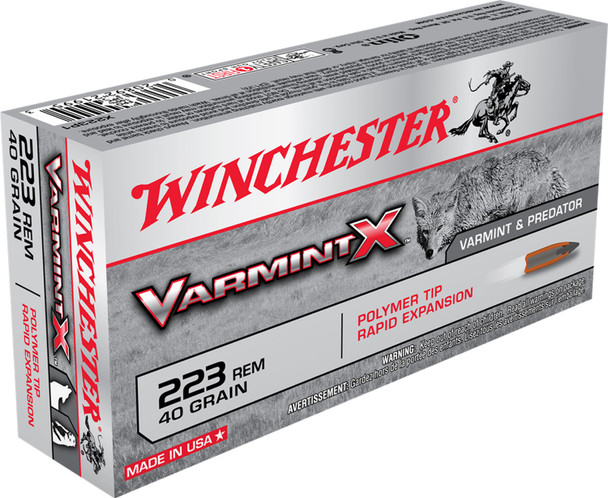 Winchester Ammo X223P1 Varmint X 223 Rem 40 gr 3600 fps Polymer Tip Rapid Expansion