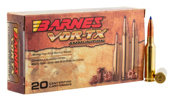 BARNES BULLETS VOR-TX 120 GRAIN - TIPPED TSX BOAT TAIL 6.5 CREEDMOOR AMMUNITION - 30815