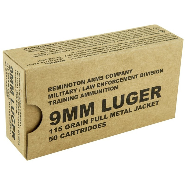 Remington Military/LE 9mm 115 Grain Full Metal Jacket Ammunution