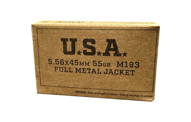 Winchester 5.56x45mm NATO Ammunition Service Grade 55 Grain M193 Full Metal Jacket Bulk Packed