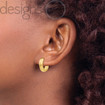 Real 10K Yellow Gold Domed Solid Snug Hinged Huggie Hoop Earrings 4 x 15 mm 3.2g