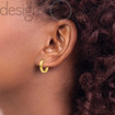 Real 10K Yellow Gold Flat Solid Snug Hinged Huggie Hoop Earrings 3 x 14 mm 1.7 g