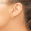 Real 14K Yellow Gold Flat Solid Snug Hinged Huggie Hoop Earrings 3 x 13 mm 1.8 g