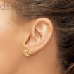 Real 14K Yellow Gold Flat Wide Solid Snug Tiny Hinged Huggie Hoop Earrings 1.9 g