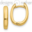 Real 14K Yellow Gold Domed Snug Hinged Huggie Hoop Earrings 3 x 14 mm 2.1 g