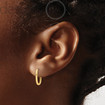 Real 14K Yellow Gold Domed Snug Oval Hinged Huggie Hoop Earrings 1.45 x 13 mm 1g