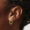 Real 14K Yellow Gold Domed Snug Hinged Huggie Hoop Earrings 1.5 x 16 mm 1.6 g