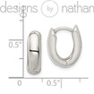 Real 925 Sterling Silver Domed Solid Snug Tiny Hinged Huggie Hoop Earrings 4.1 g