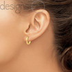 Real 10K Yellow Gold Flat Solid Snug Hinged Huggie Hoop Earrings 2 x 14 mm 1.7 g