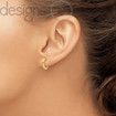 Real 14K Yellow Gold Flat Solid Snug Tiny Hinged Huggie Hoop Earrings 2x12 mm 2g