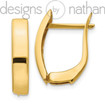Real 14K Yellow Gold Flat Snug Hinged Huggie Hoop Earrings 5 x 18.5 mm 1.6 g