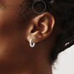 Real 14K White Gold Flat Solid Snug Tiny Round Hinged Huggie Hoop Earrings 2.1 g