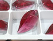 3 New Rare Vintage Swarovski 8806 Bordeaux New Leaf Pendant Crystals 40 x 21 mm