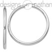 925 Rhodium-Plated Silver Seamless Classic Hoop Earrings 4 mm x 60 mm 8.1 grams