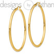 10K Yellow Gold Light Seamless Round Classic Hoop Earrings 3 mm x 60 mm 4 grams